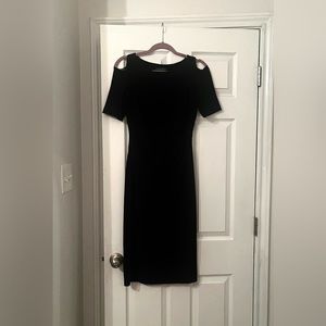 Ralph Lauren black bodycon cold shoulder dress